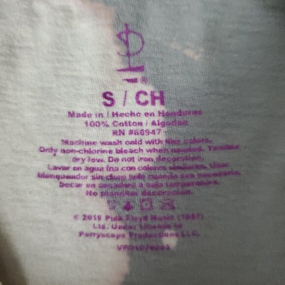 Pink-Floyd The Dark Side Of The Moon Bleach Dye Gray T-Shirt - Picture 2 of 4